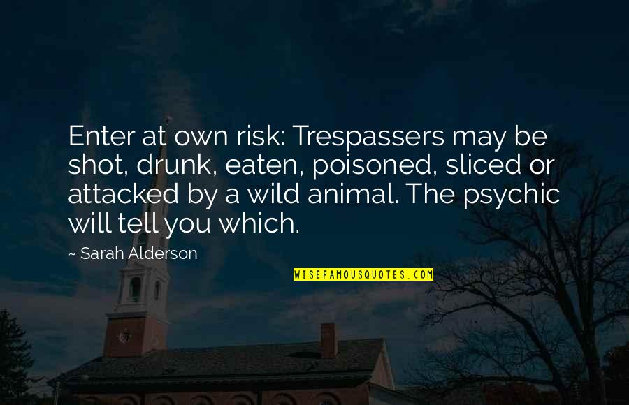 Trespassers Will Be Shot Quotes By Sarah Alderson: Enter at own risk: Trespassers may be shot,