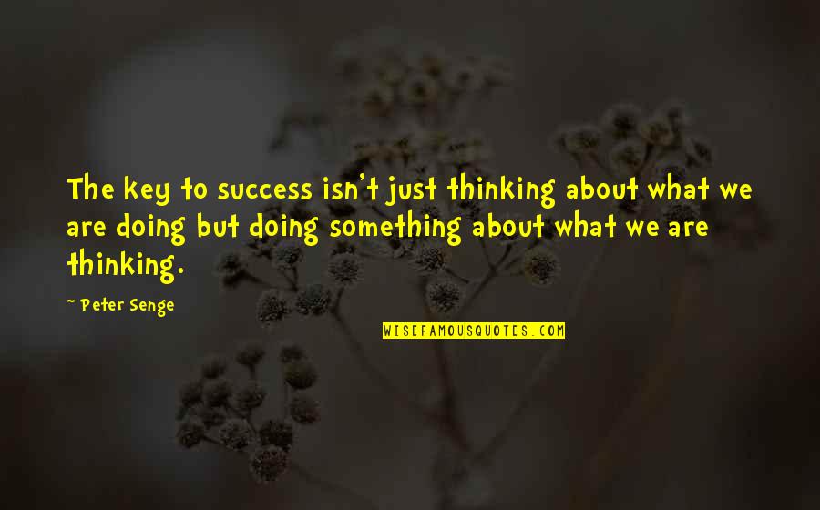 Trifling Hoes Quotes By Peter Senge: The key to success isn't just thinking about