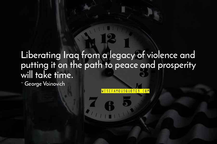 Trofim Quotes By George Voinovich: Liberating Iraq from a legacy of violence and