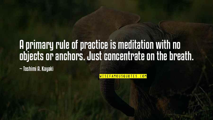 Trofim Quotes By Toshimi A. Kayaki: A primary rule of practice is meditation with