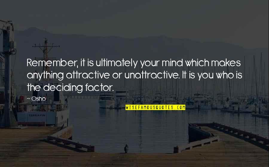 Trotzdem U Quotes By Osho: Remember, it is ultimately your mind which makes