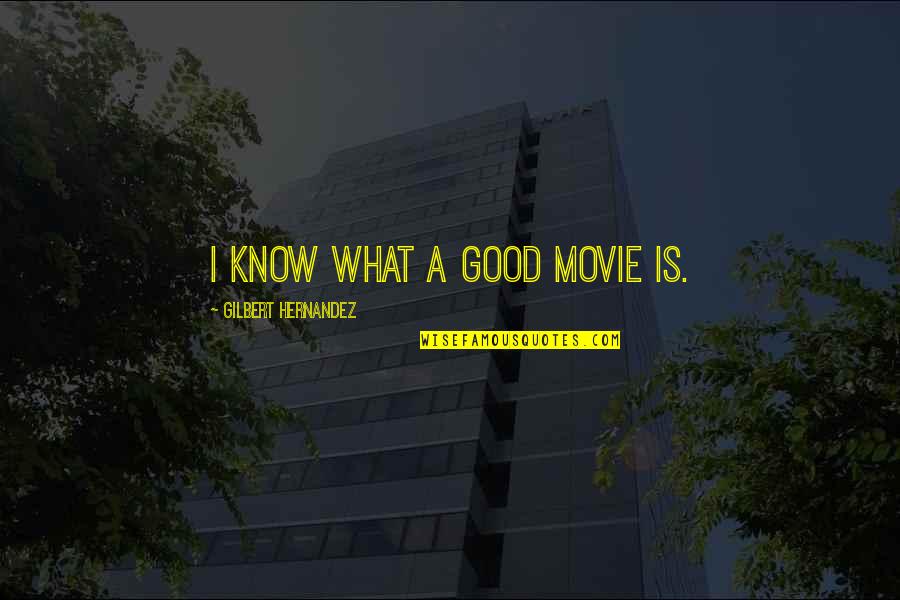 True Daily Life Quotes By Gilbert Hernandez: I know what a good movie is.