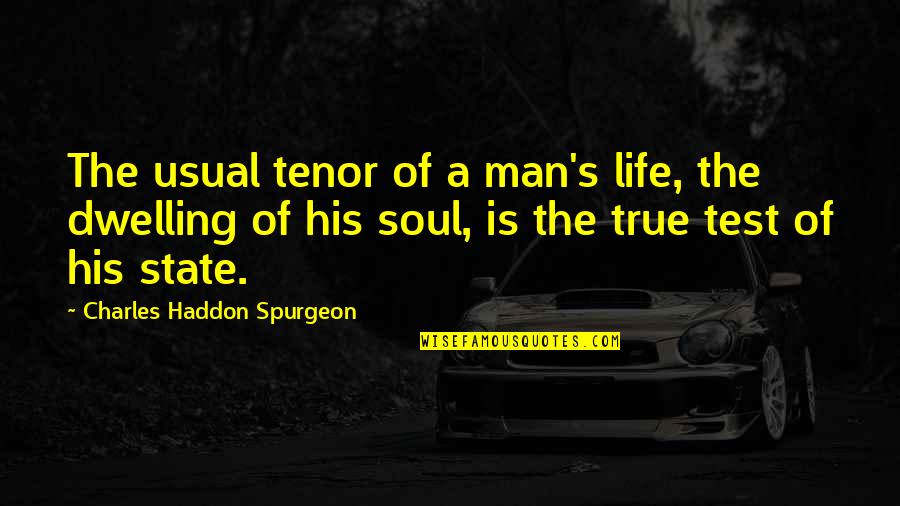 True Soul Quotes By Charles Haddon Spurgeon: The usual tenor of a man's life, the