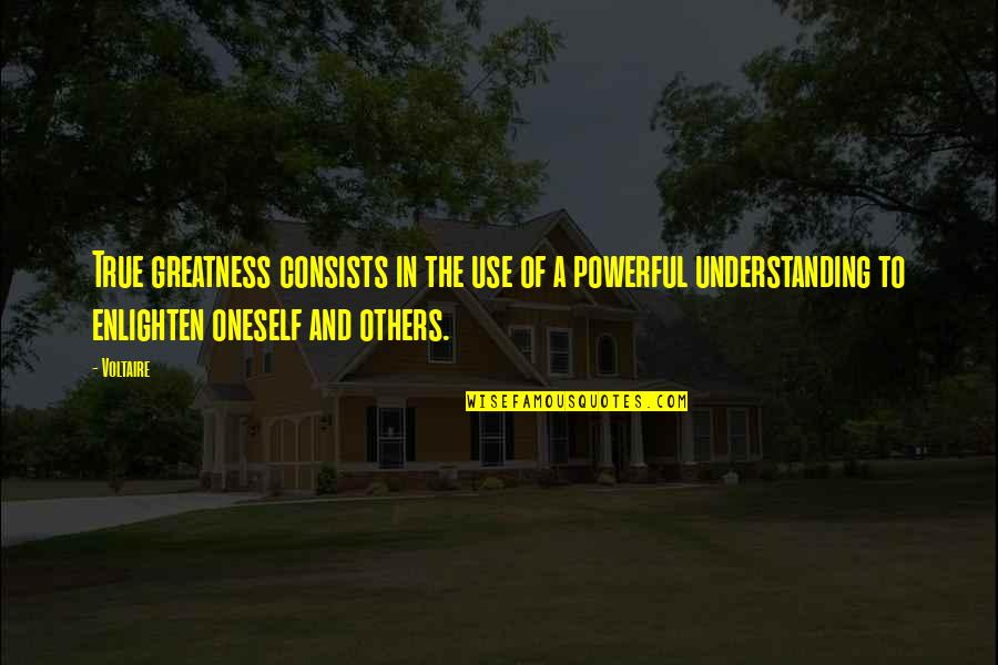 True To Oneself Quotes By Voltaire: True greatness consists in the use of a