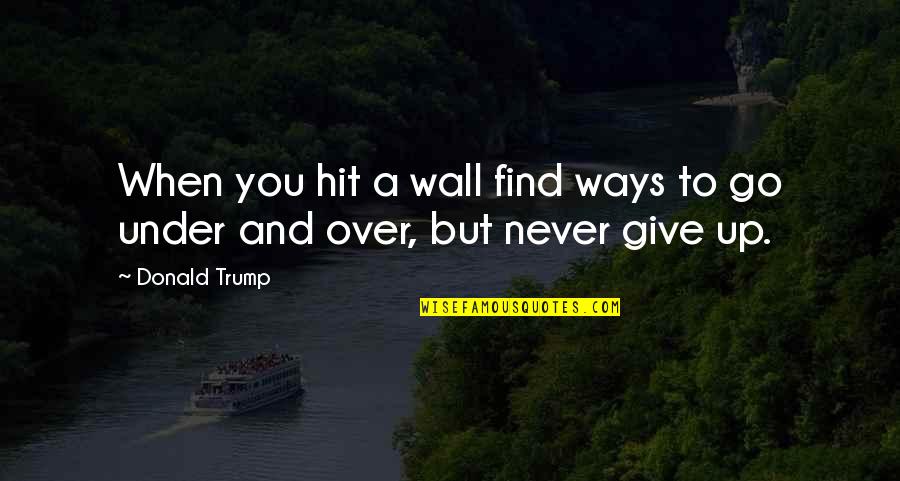 Trump Wall Quotes By Donald Trump: When you hit a wall find ways to