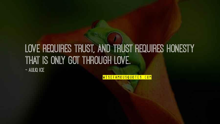 Trust Love And Honesty Quotes By Auliq Ice: Love requires trust, and trust requires honesty that