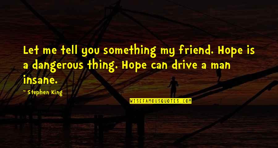 Trusteeship Quotes By Stephen King: Let me tell you something my friend. Hope