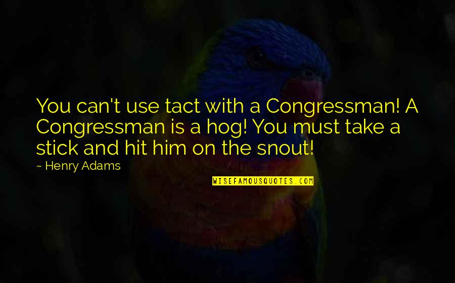 Truth Cannon Quotes By Henry Adams: You can't use tact with a Congressman! A