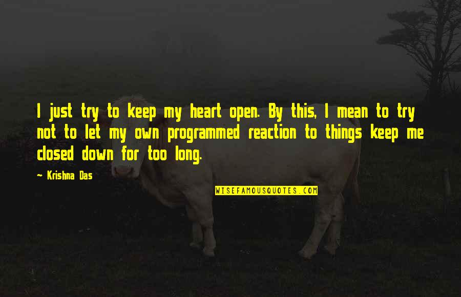 Try This Try Quotes By Krishna Das: I just try to keep my heart open.