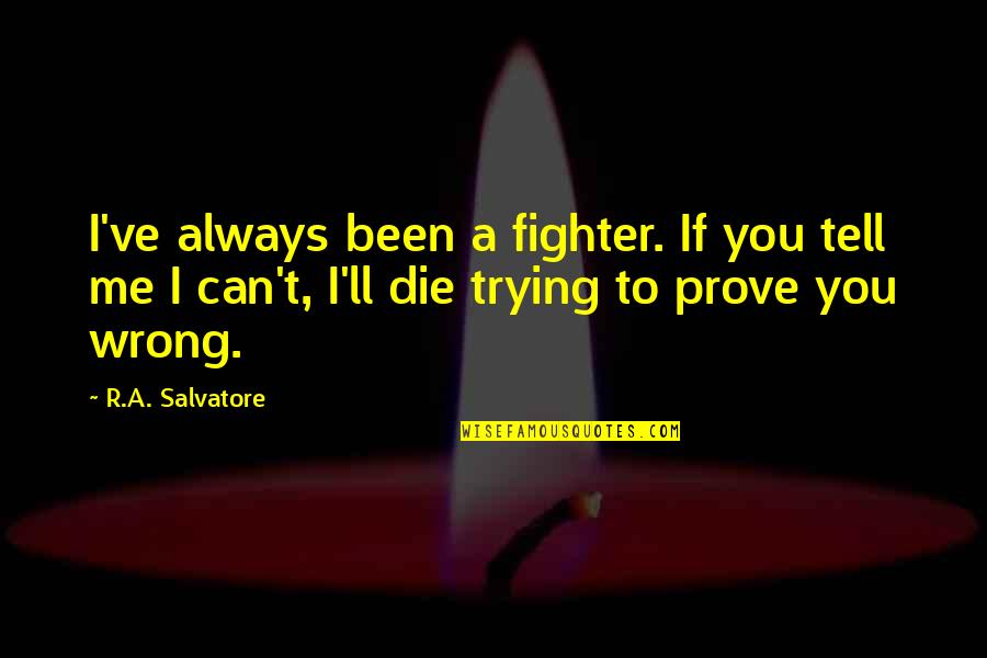 Trying The Best You Can Quotes By R.A. Salvatore: I've always been a fighter. If you tell