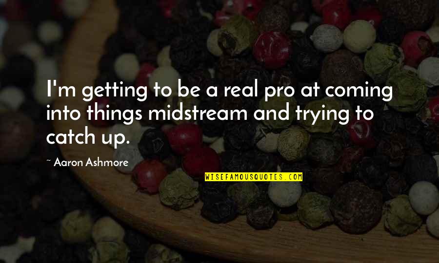 Trying To Catch Up Quotes By Aaron Ashmore: I'm getting to be a real pro at