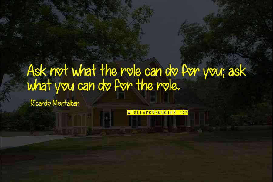 Tselios Petros Quotes By Ricardo Montalban: Ask not what the role can do for