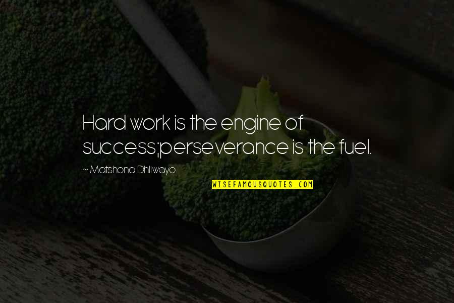 Tugui Plant Quotes By Matshona Dhliwayo: Hard work is the engine of success;perseverance is
