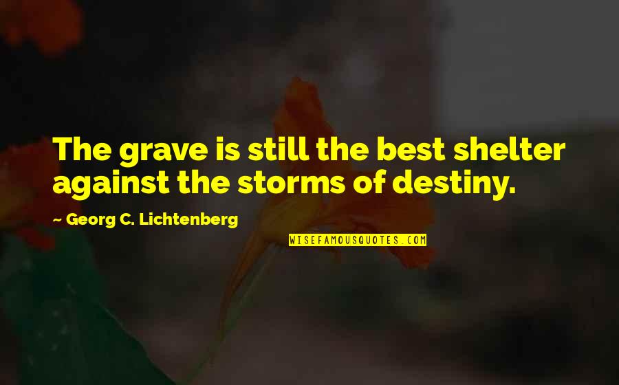 Tweet Worthy Quotes By Georg C. Lichtenberg: The grave is still the best shelter against