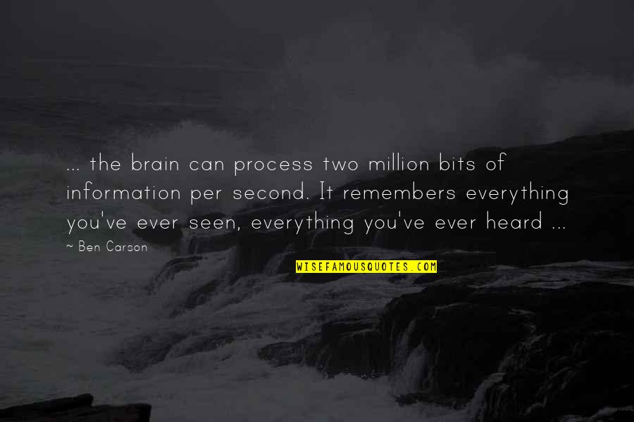 Two Bits Quotes By Ben Carson: ... the brain can process two million bits