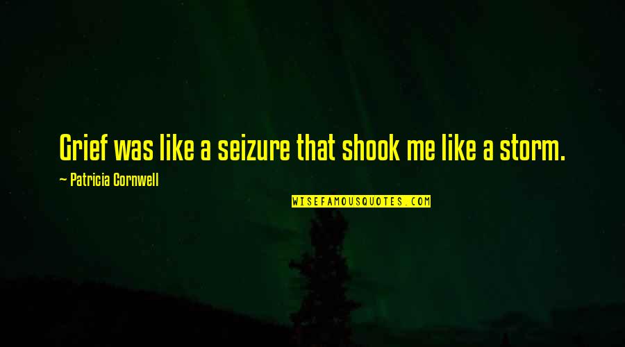 Two Lost Souls Quotes By Patricia Cornwell: Grief was like a seizure that shook me