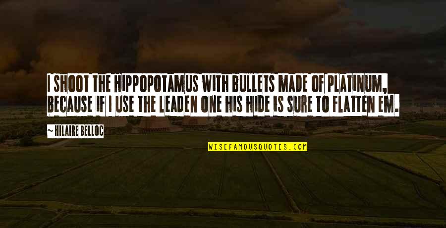 Tymoshenko Quotes By Hilaire Belloc: I shoot the Hippopotamus with bullets made of