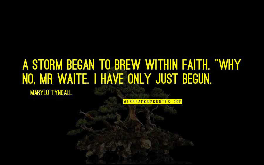 Tyndall Quotes By MaryLu Tyndall: A storm began to brew within Faith. "Why