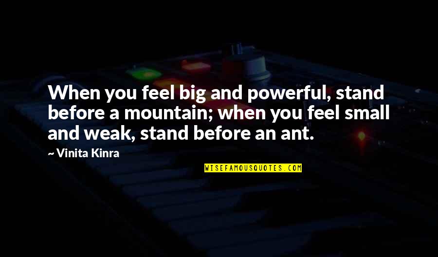 Typesetters Drawer Quotes By Vinita Kinra: When you feel big and powerful, stand before