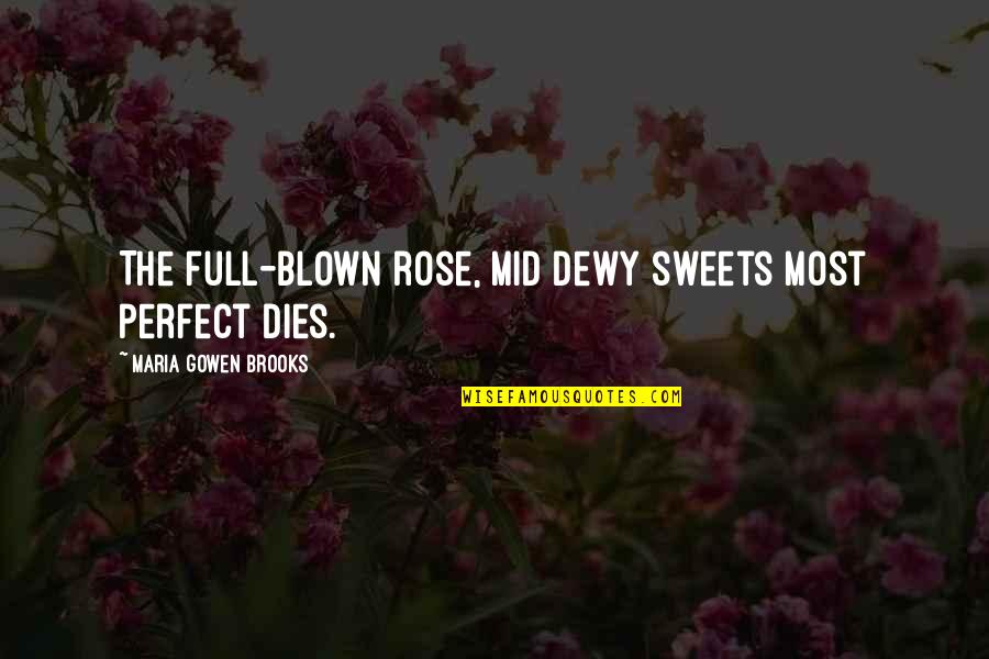 Tzortzela Kosiava Quotes By Maria Gowen Brooks: The full-blown rose, mid dewy sweets Most perfect