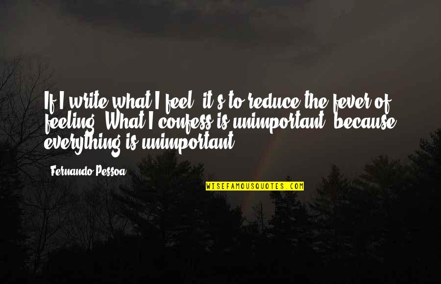 Uchumi Quotes By Fernando Pessoa: If I write what I feel, it's to