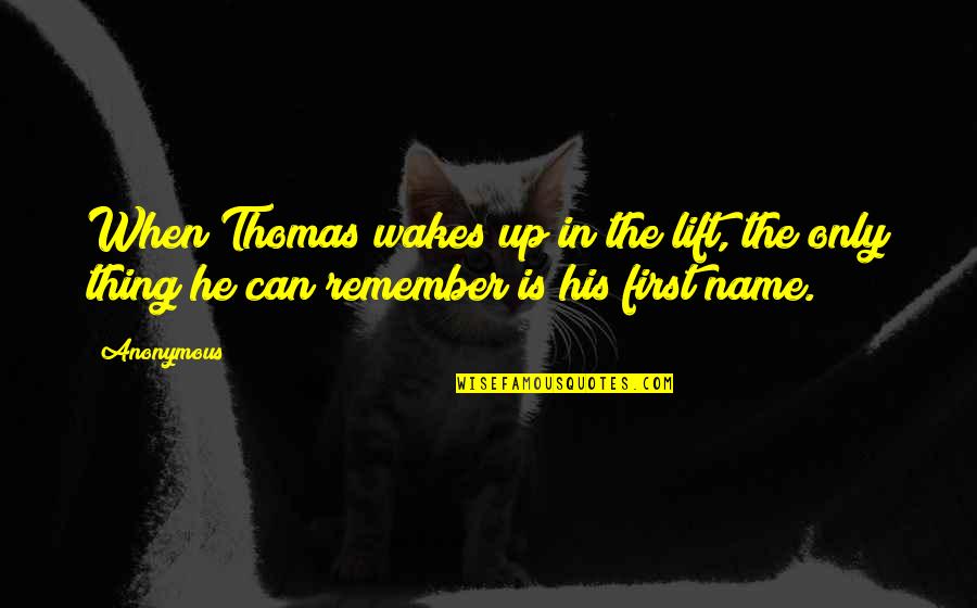 Ullas European Quotes By Anonymous: When Thomas wakes up in the lift, the