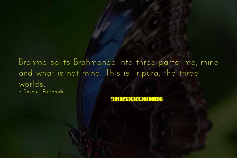 Un Brahma Quotes By Devdutt Pattanaik: Brahma splits Brahmanda into three parts: me, mine