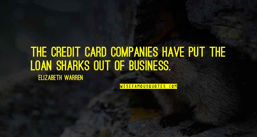 Un Business Cards Quotes By Elizabeth Warren: The credit card companies have put the loan