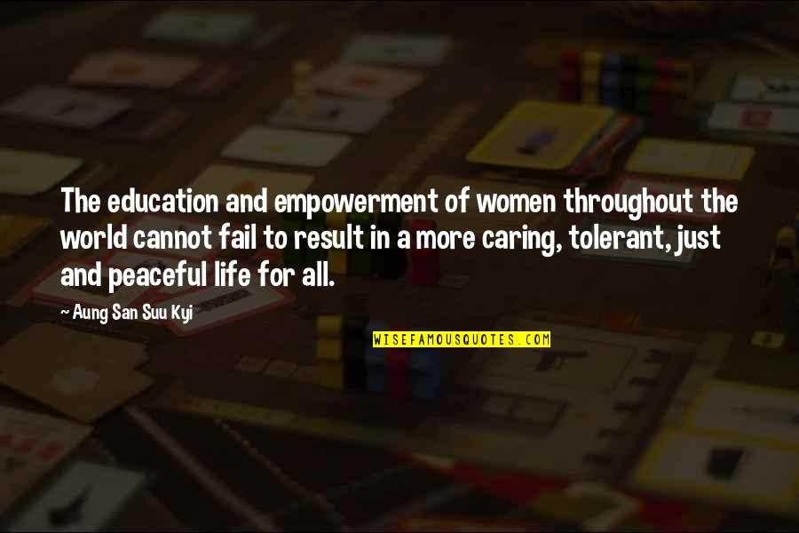 Unbiblical Christian Quotes By Aung San Suu Kyi: The education and empowerment of women throughout the