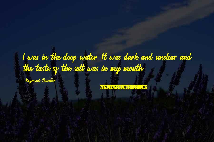 Unclear Best Quotes By Raymond Chandler: I was in the deep water. It was