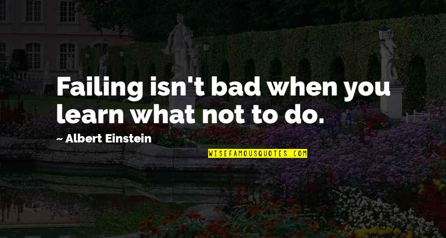 Unclimbed Quotes By Albert Einstein: Failing isn't bad when you learn what not