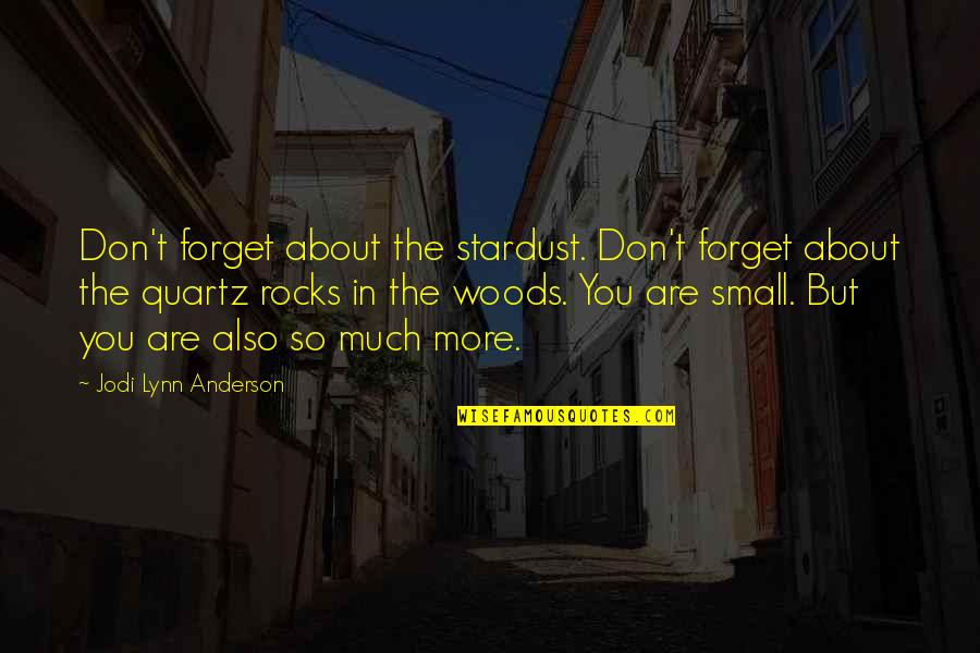 Unconnected Marketeers Quotes By Jodi Lynn Anderson: Don't forget about the stardust. Don't forget about