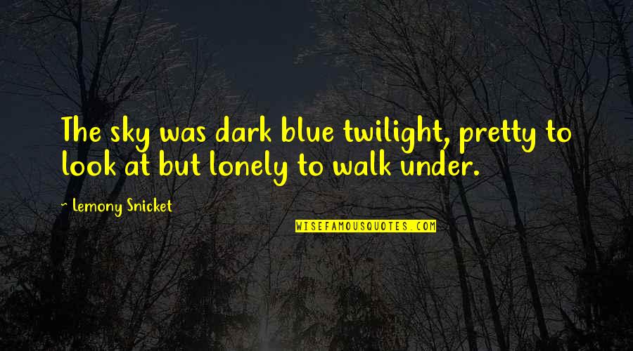 Under The Sky Quotes By Lemony Snicket: The sky was dark blue twilight, pretty to