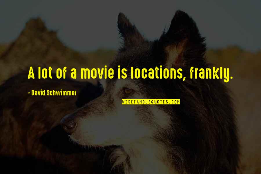 Underemphasize Quotes By David Schwimmer: A lot of a movie is locations, frankly.