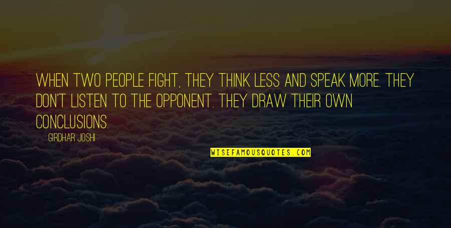 Understanding Option Quotes By Girdhar Joshi: When two people fight, they think less and