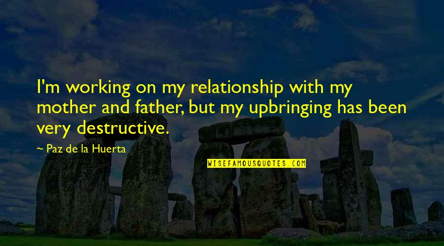 Undifferentiated Connective Tissue Quotes By Paz De La Huerta: I'm working on my relationship with my mother