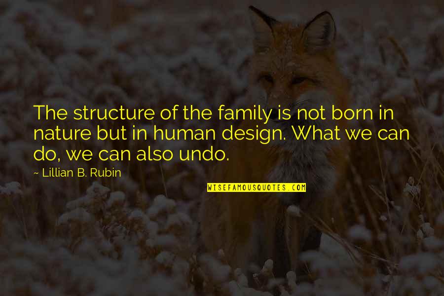 Undo Quotes By Lillian B. Rubin: The structure of the family is not born