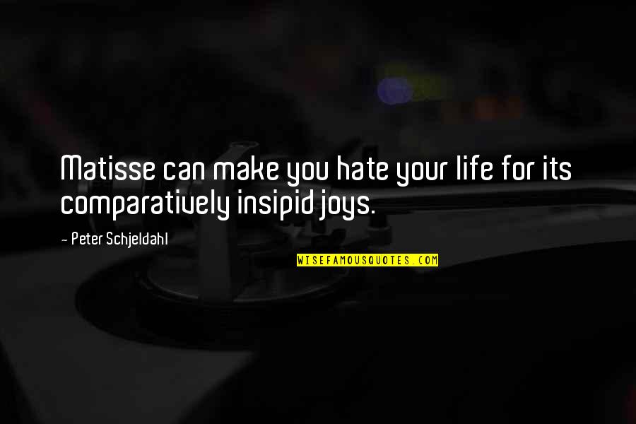 Unfavourable Synonym Quotes By Peter Schjeldahl: Matisse can make you hate your life for