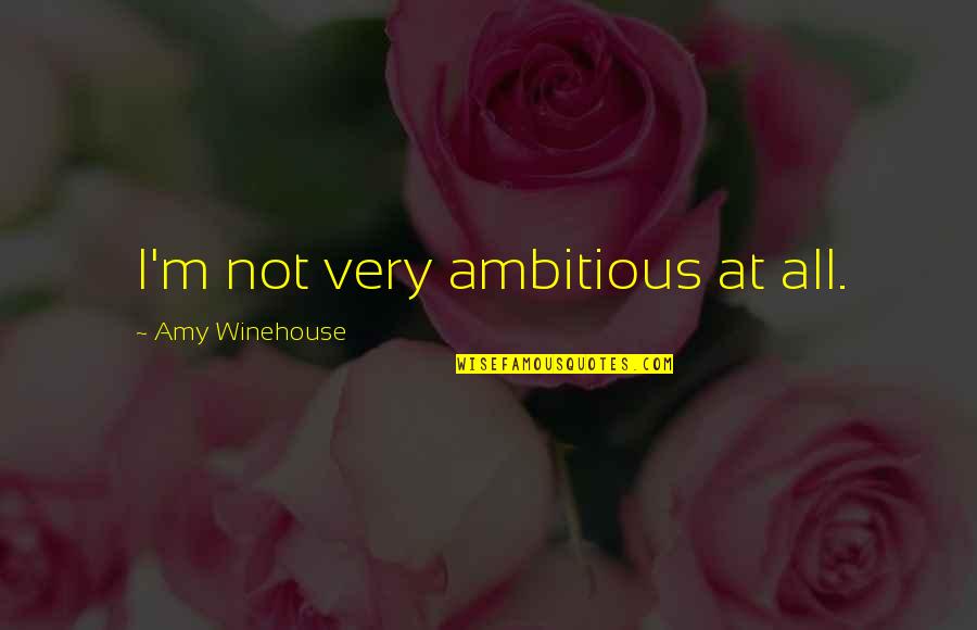 Unglazed Terracotta Quotes By Amy Winehouse: I'm not very ambitious at all.