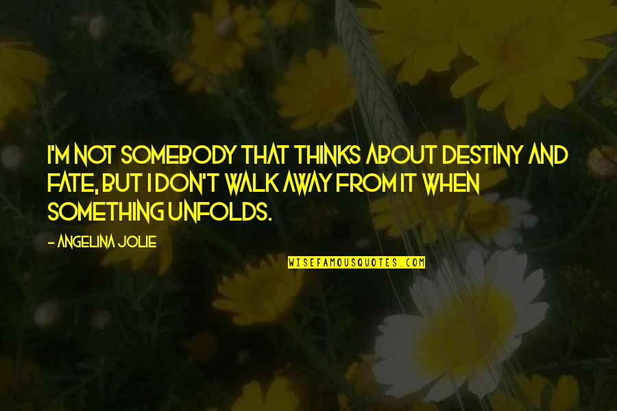 Uniform Day Quotes By Angelina Jolie: I'm not somebody that thinks about destiny and