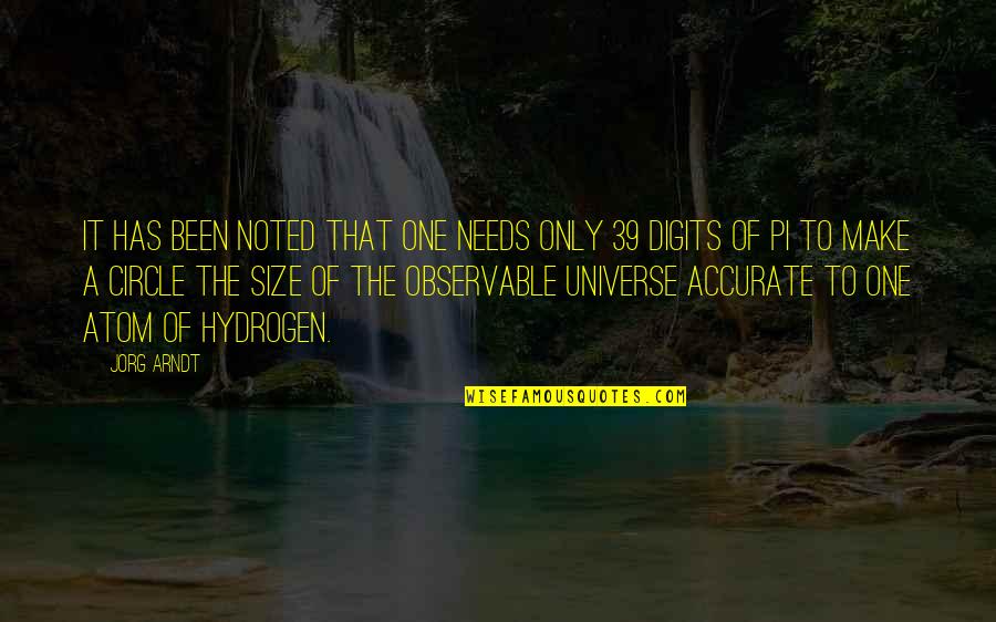 Universe Atom Quotes By Jorg Arndt: It has been noted that one needs only