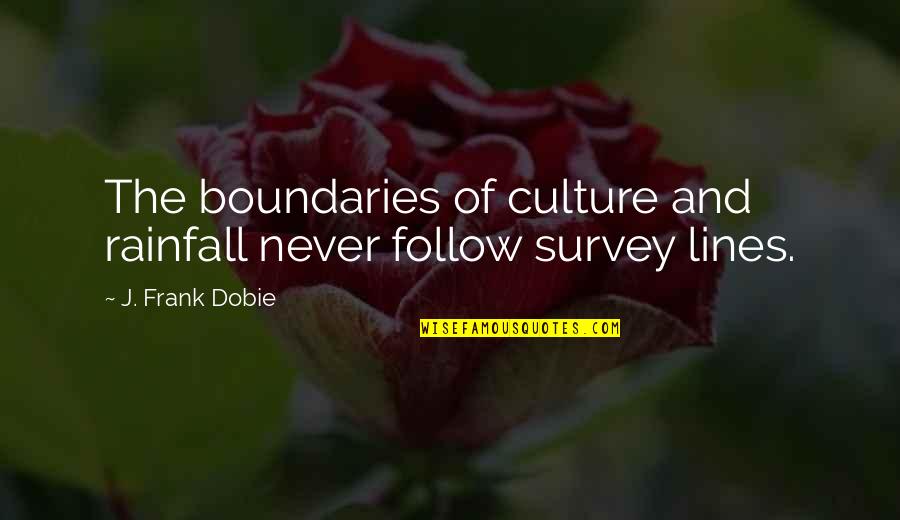 Unix Fortune Quotes By J. Frank Dobie: The boundaries of culture and rainfall never follow