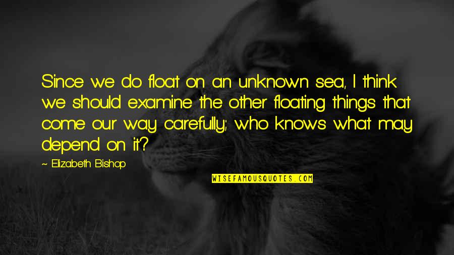 Unknown Way Quotes By Elizabeth Bishop: Since we do float on an unknown sea,