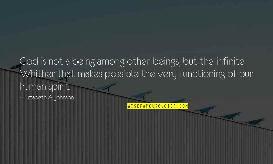 Unlucky Love Quotes Quotes By Elizabeth A. Johnson: God is not a being among other beings,