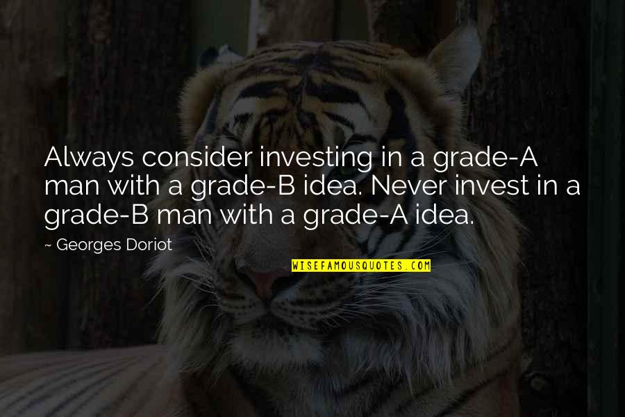 Unsafe Working Conditions Quotes By Georges Doriot: Always consider investing in a grade-A man with