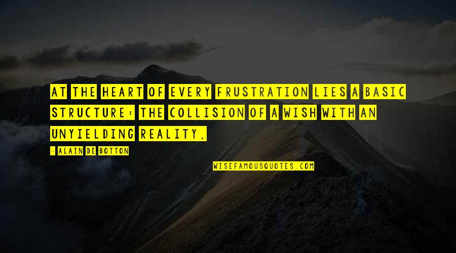 Unspoken Emotions Quotes By Alain De Botton: At the heart of every frustration lies a