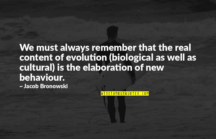 Unsubstantiated Income Quotes By Jacob Bronowski: We must always remember that the real content