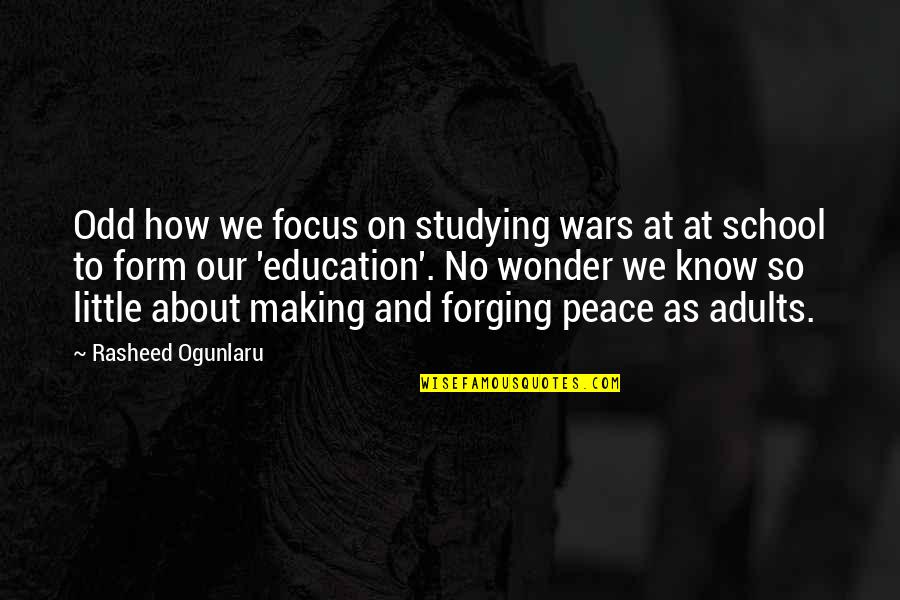 Untwine By Edwidge Quotes By Rasheed Ogunlaru: Odd how we focus on studying wars at