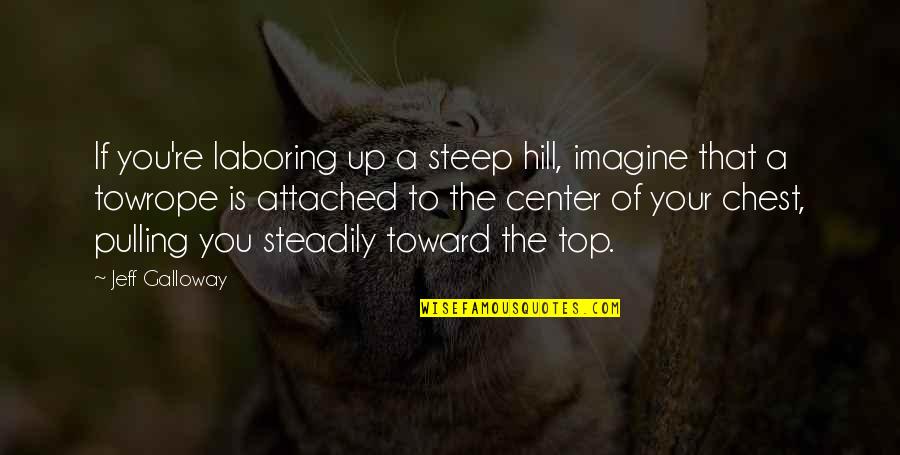 Unwillingness Syn Quotes By Jeff Galloway: If you're laboring up a steep hill, imagine