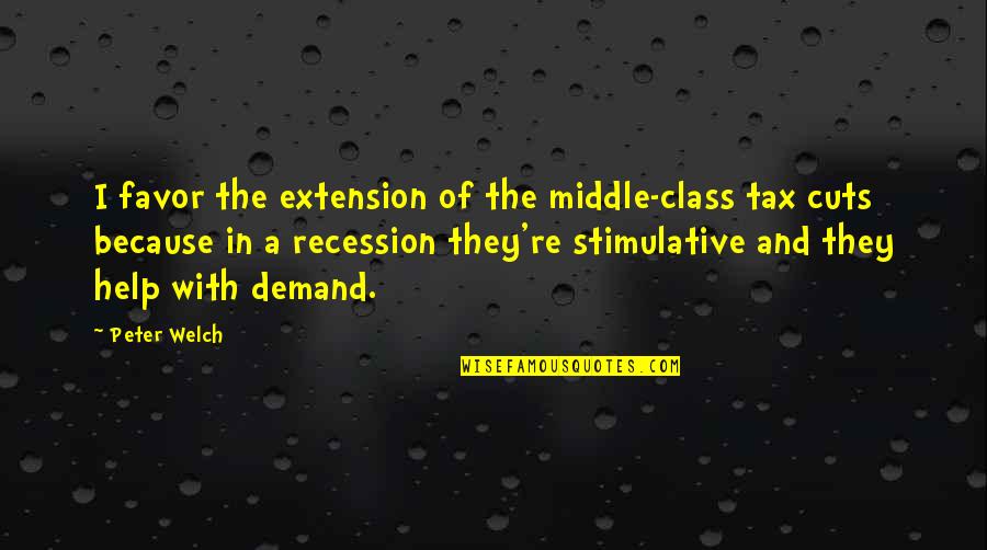 Unworldliness Quotes By Peter Welch: I favor the extension of the middle-class tax